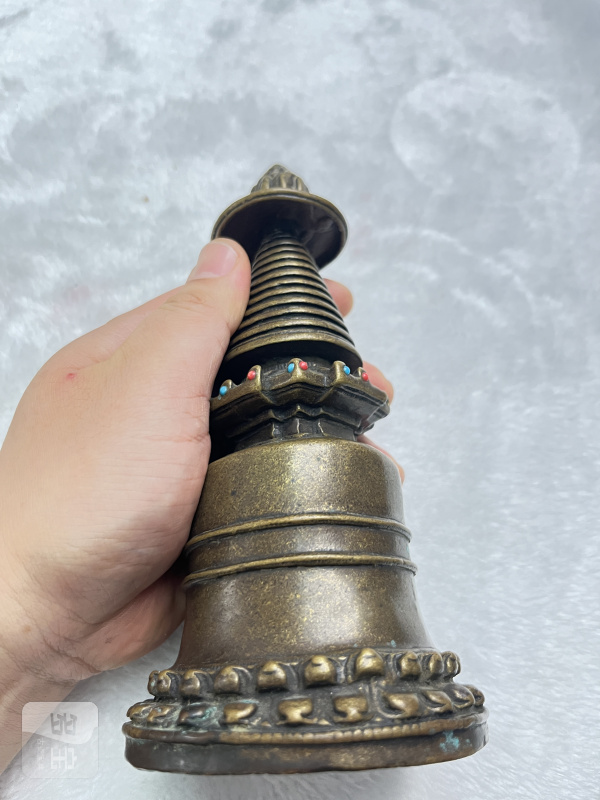 铜镶宝石佛塔 - 图6